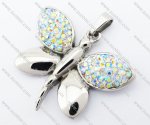 Flashy AB Color Butterfly Stainless Steel Pendant JP410016