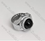 Silver Ring Watch with Black Stone - PW000011-6
