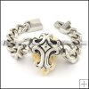 Large Stainless Steel Fleur De Lis Bracelet -b000733