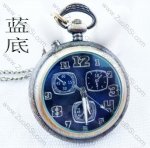 Vintage Lighting Pocket Watch with Blue Face - PW000012-4