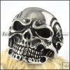 Big Stainless Steel Skull Maid Ring - r000091