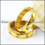 3 Zircon Stones Stainless Steel Earring in Gold Plating - e00000