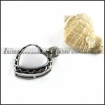 Off-white Stone Hear Pendant in Stainless Steel - p000097