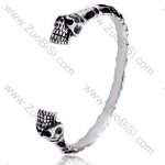 Double Skull Stainless Steel Bangles - JB350027