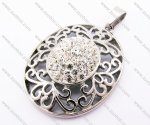 Crystal Round Stainless Steel Pendant JP410022