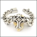 Large Stainless Steel Fleur De Lis Bracelet -b000733