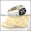 Five Pointed Star Ring in Stainless Steel - r000313