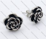 Black Chinese Roses Stainless Steel earring - JE050029