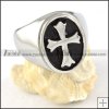 Smooth Stainless Steel Cross Ring - r000311