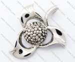 Black Dimond Clover Stainless Steel Pendant JP410005