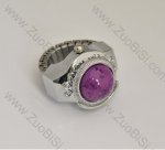 Silver Ring Watch with Purple Stone - PW000011-3