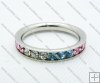 Clear Colorful Zircon Stainless Steel Ring JR220013