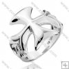 Silver Stainless Steel Cross Ring - JR350021