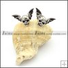 Stainless Steel Skull Earring w Wings - e000065