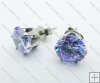 3mm Clear Sapphire Zircon Stainless Steel earring JE220005