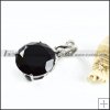 Black Faceted Stone Stainless Steel Pendant - p000104