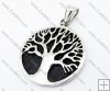 Stainless Steel Tree Pendant in Roun Plate - JP170221