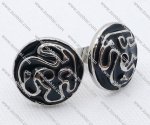 Black Epoxy Stainless Steel earring - JE050044